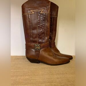 Circle S LTD Women's Tara Western Cowboy Cowgirl Leather Iguana Boots Size 6 M